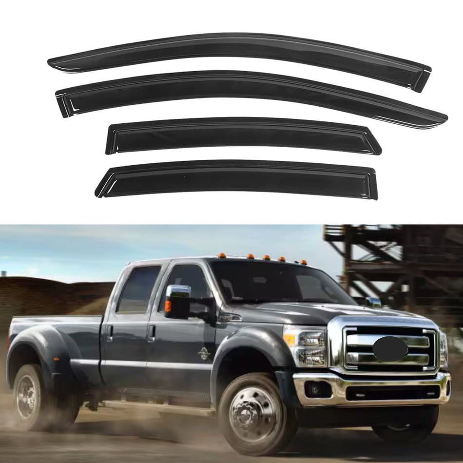 Window Visors for Ford F-250 F-350 F-450 F-550 Super Duty SuperCrew 1999-2016, 4-Piece