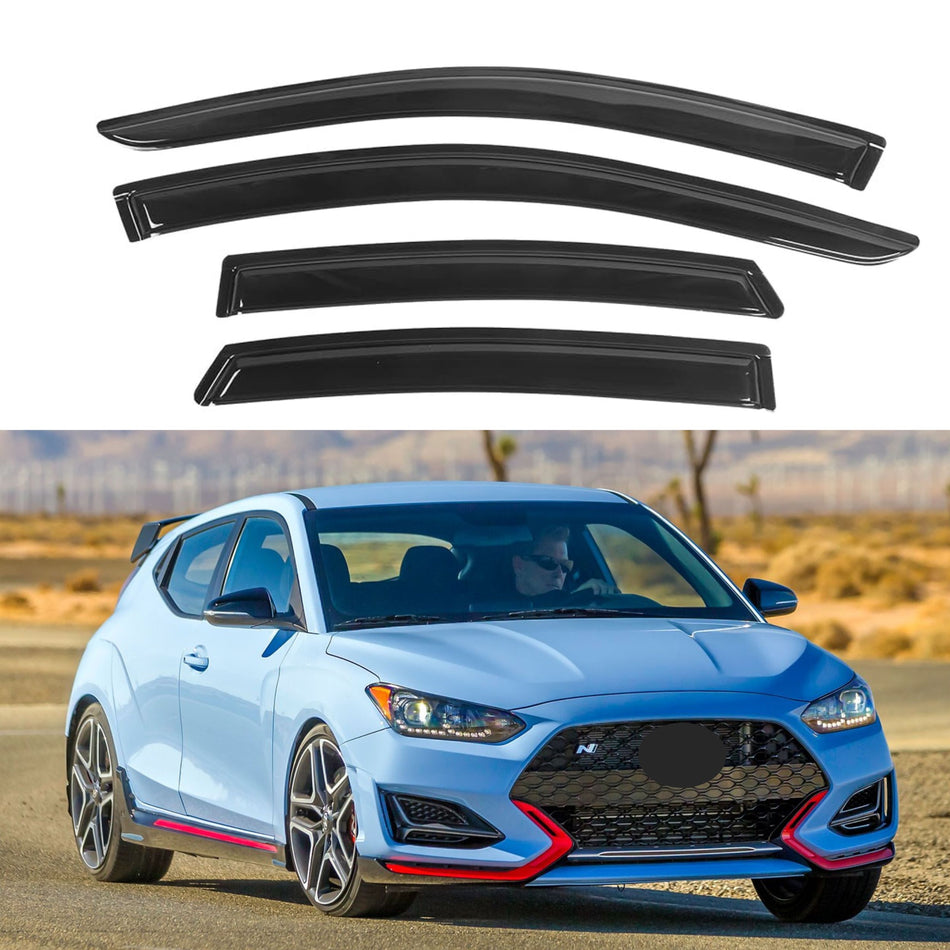 Window Visors for Hyundai Veloster 2012-2018, 4-Piece