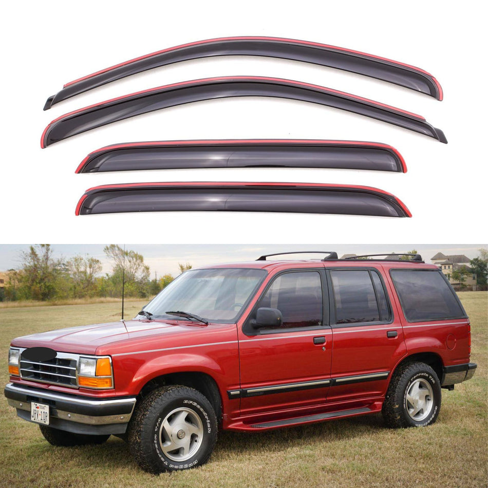 Window Visors for Ford Explorer 1991-2001 (4-Door) & Mercury Mountaineer 2001-2005, 4-Piece