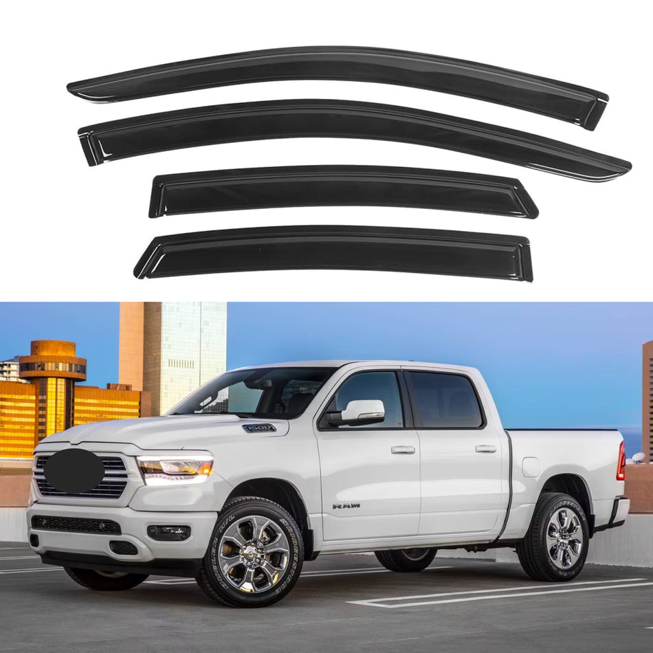 Side Window Deflectors for RAM 1500 Crew Cab 2019-2024, 4-Piece