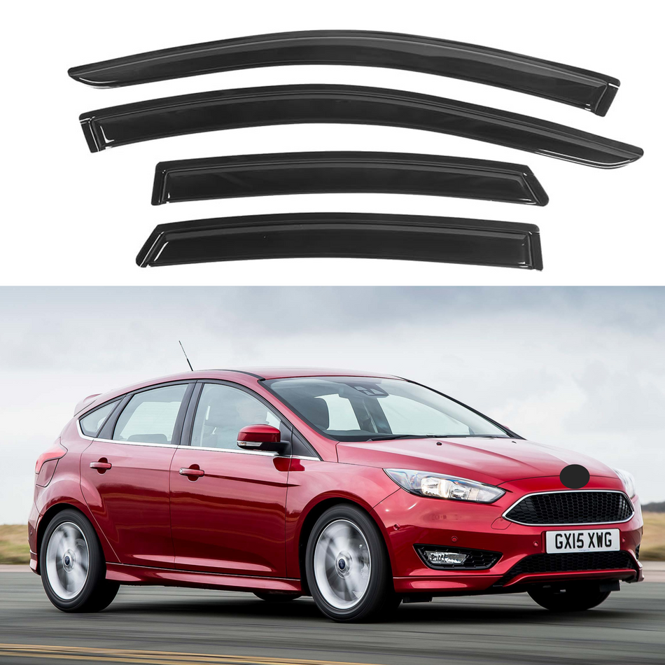 Side Window Deflectors for Ford Focus Sedan 2012-2018 & Ford Focus Hatchback 2012-2018, 4-Piece