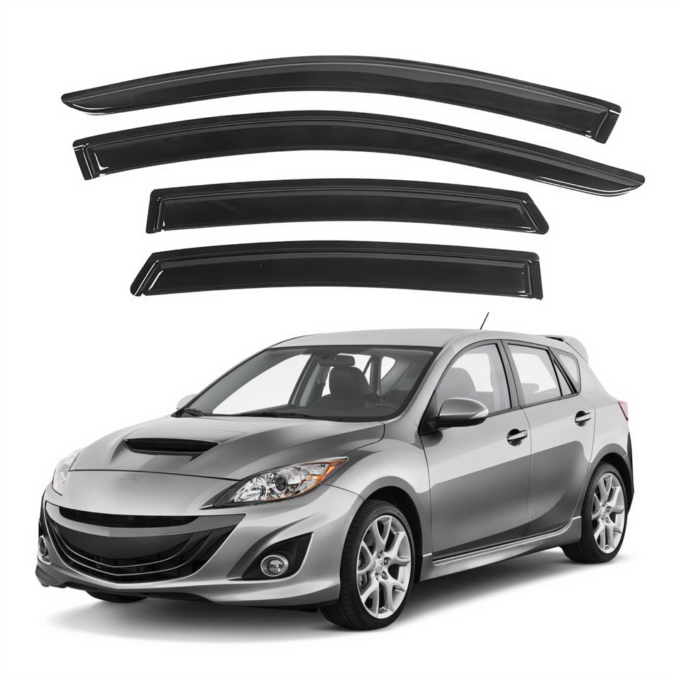 Window Visors for Mazda 3 Hatchback 2010-2013, 4-Piece