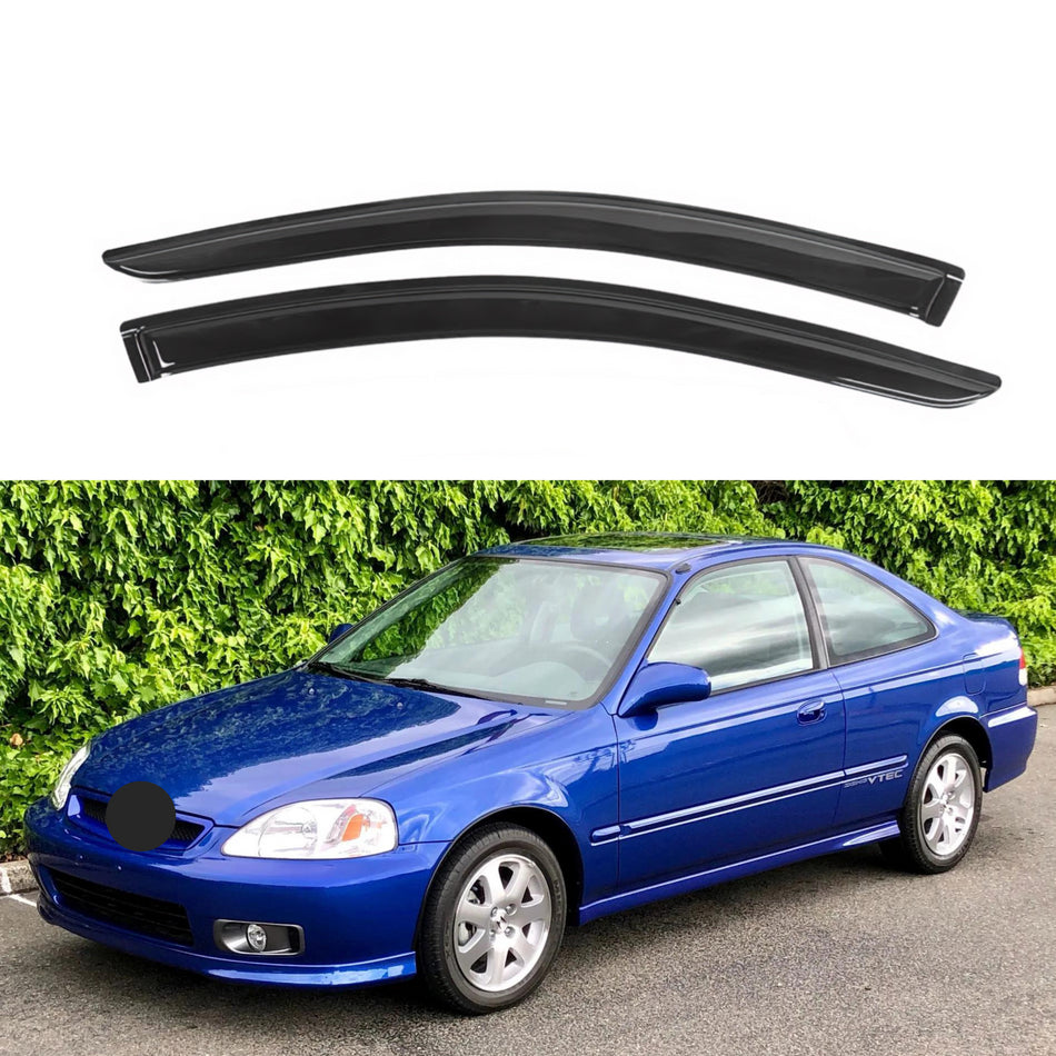 Window Visors for Honda Civic Coupe 1996-2000, 2-Piece