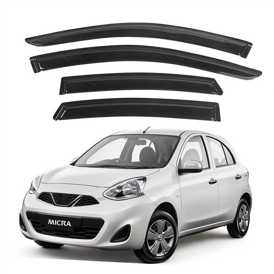 Window Visors for Nissan March 2010-2017 & Nissan Micra K13 2010-2017, 4-Piece