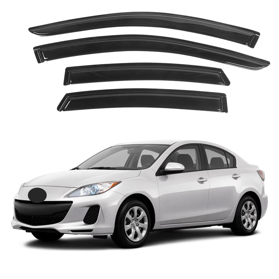 Window Visors for Mazda 3 Sedan 2010-2013, 4-Piece