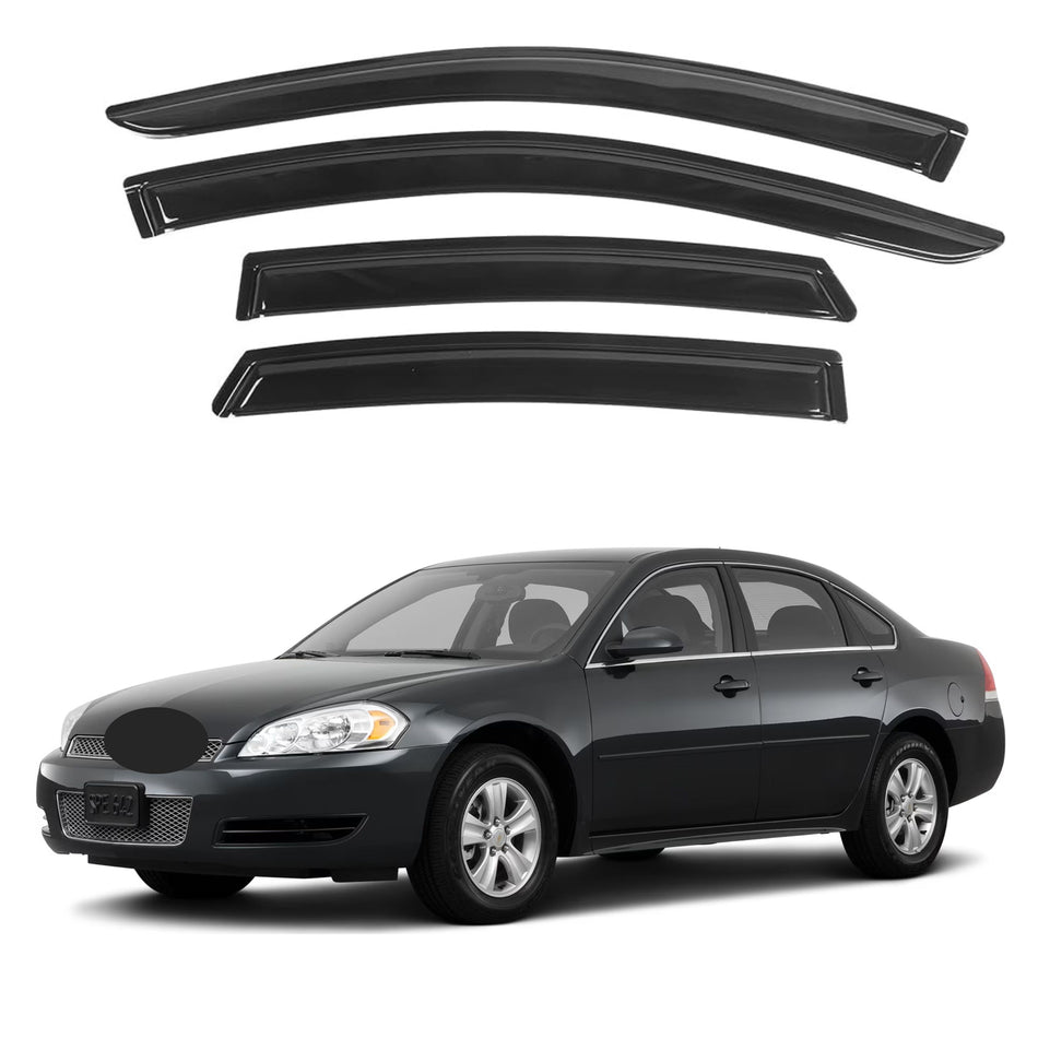 Window Visors for Chevrolet Impala 2006-2013 & Chevrolet Impala Limited 2014-2016, 4-Piece