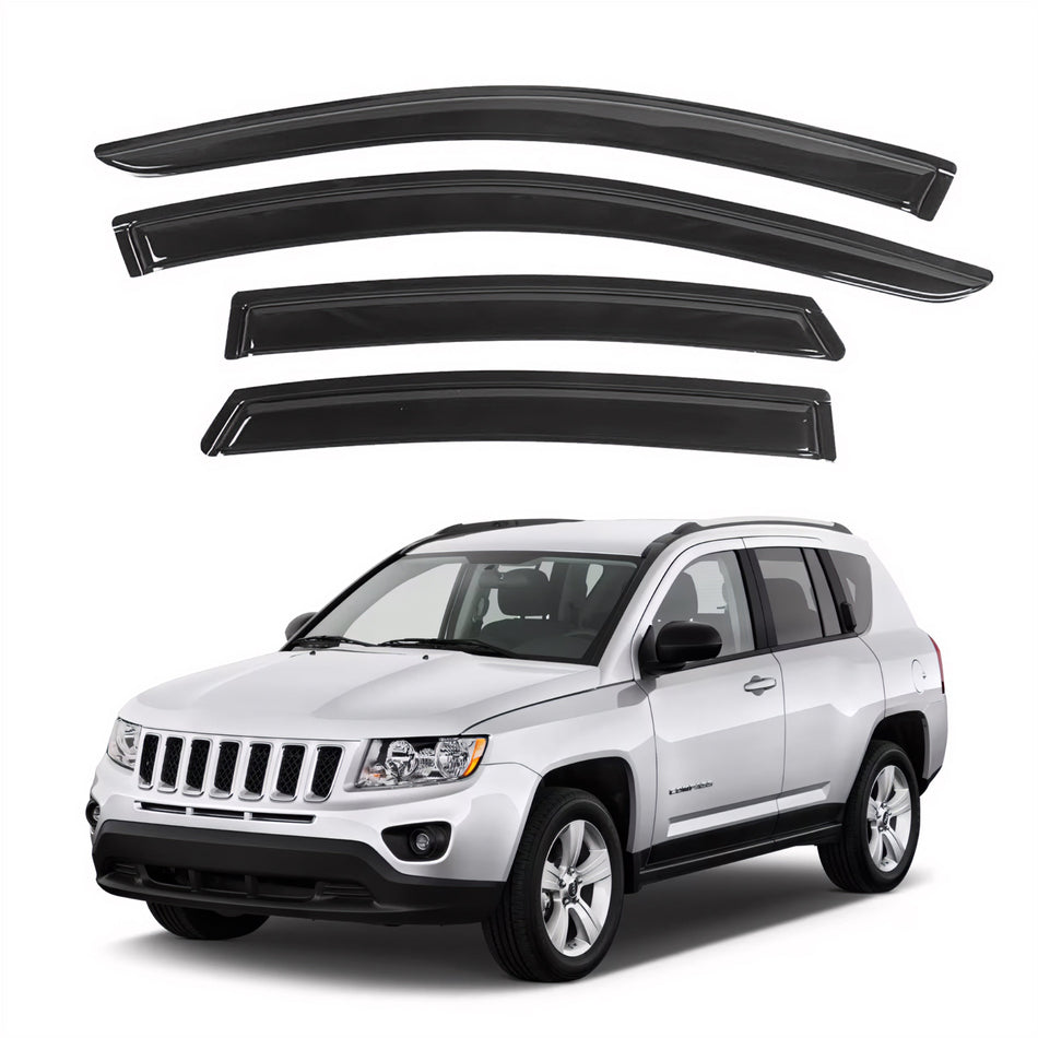 Window Visors for Jeep Compass 2007-2016, 4-Piece