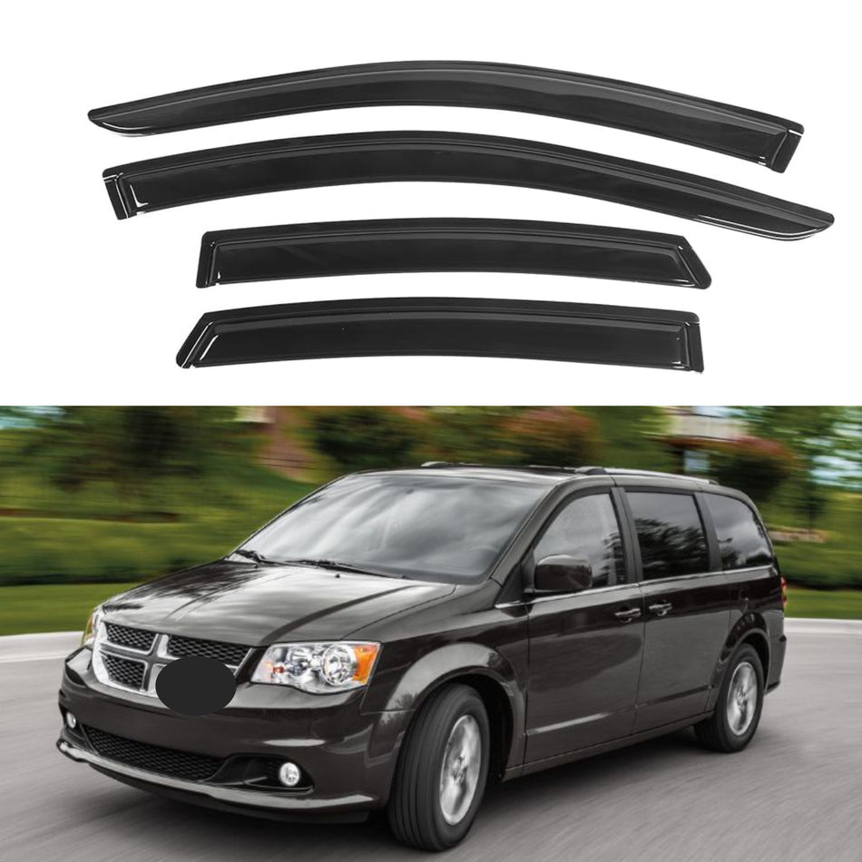 Window Visors for Dodge Grand Caravan 2008-2020, Chrysler Town & Country 2008-2016, Volkswagen (VW) Routan 2009-2012, 4-Piece