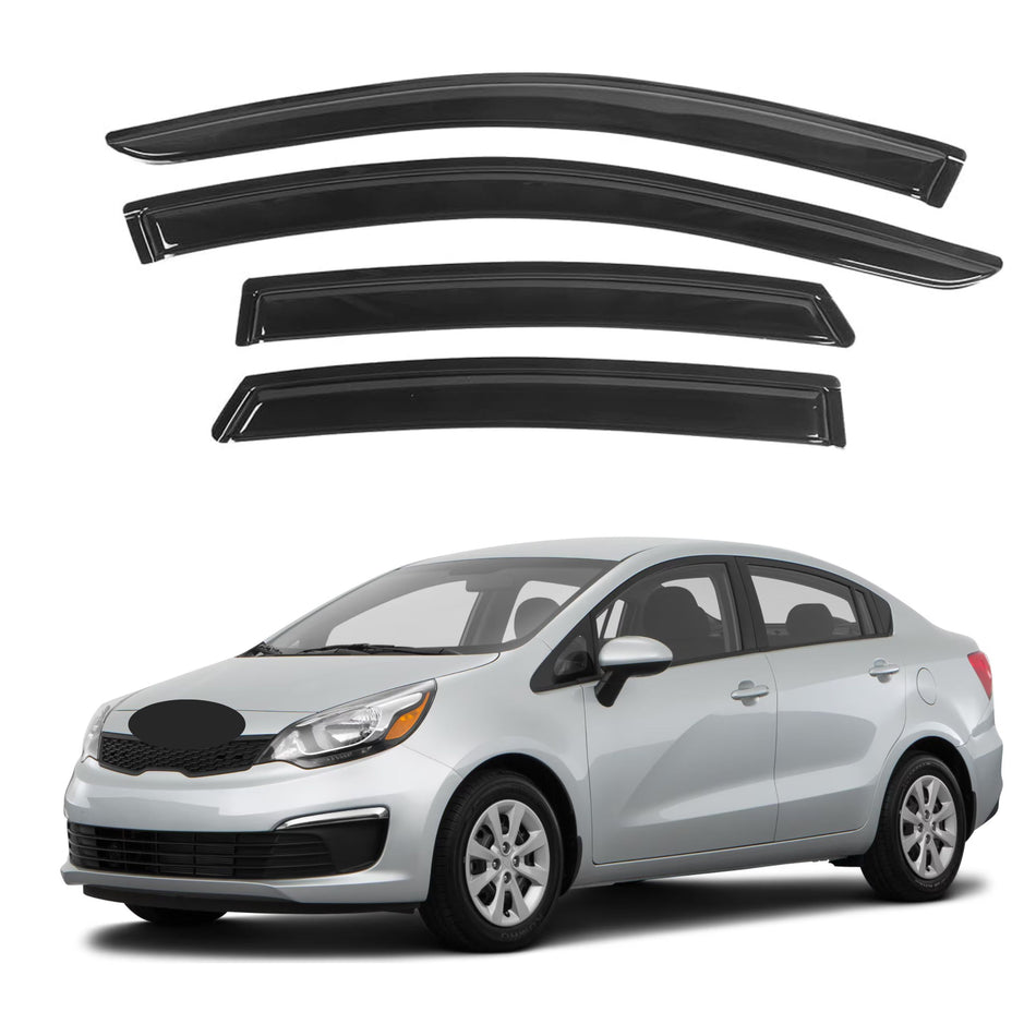 Window Visors for Kia Rio Sedan 2012-2017, 4-Piece