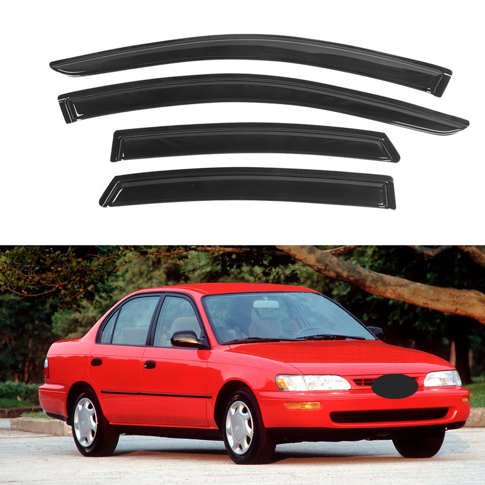 Window Visors for Toyota Corolla Sedan 1993-1997, 4-Piece