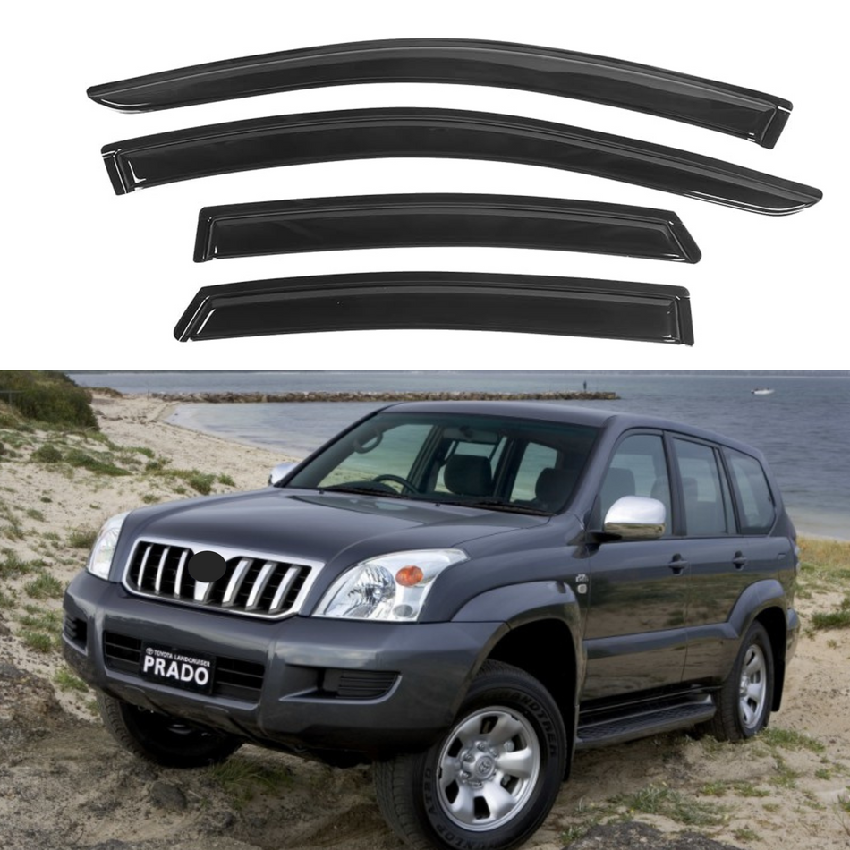 Window Visors for Toyota Land Cruiser Prado J120 2003-2009, 4-Piece