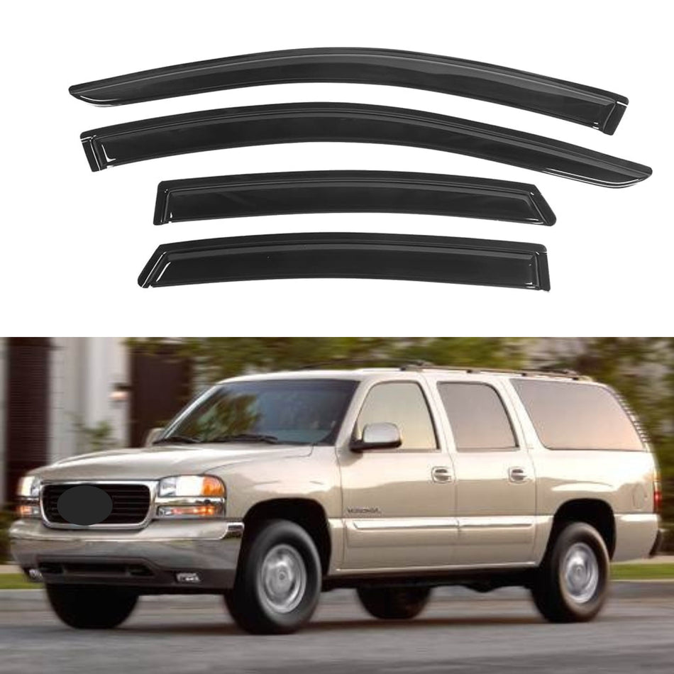 Window Visors for GMC Yukon 2000-2006 & GMC Yukon Denali 2001-2006 & Chevrolet Tahoe 2000-2006 & Cadillac Escalade 2002-2006, 4-Piece