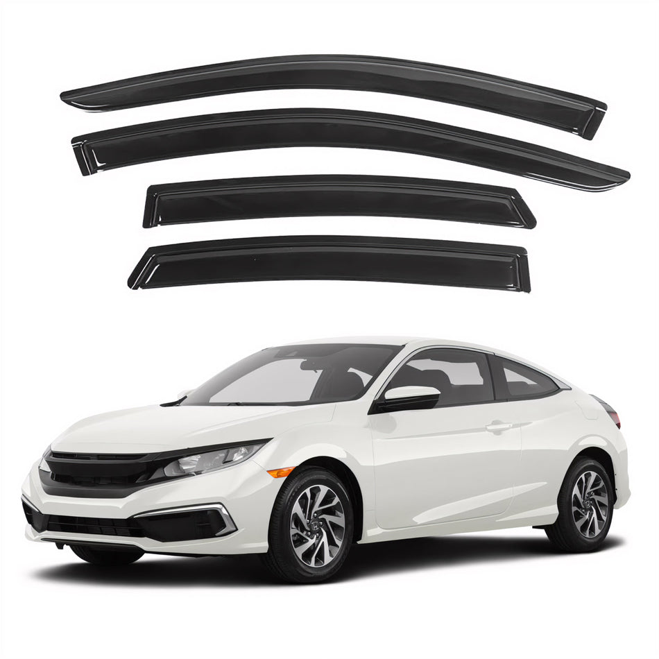 Window Visors for Honda Civic Coupe 2016-2020, 4-Piece