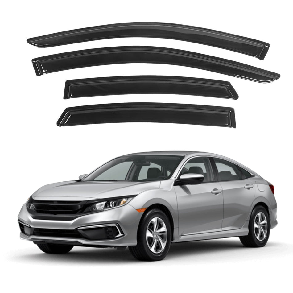 Side Window Deflectors for Honda Civic Sedan 2016-2021, 4-Piece