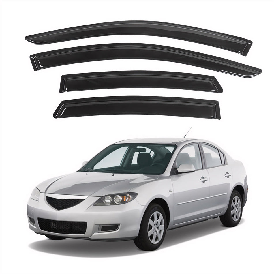 Window Visors for Mazda 3 Sedan 2004-2009, 4-Piece