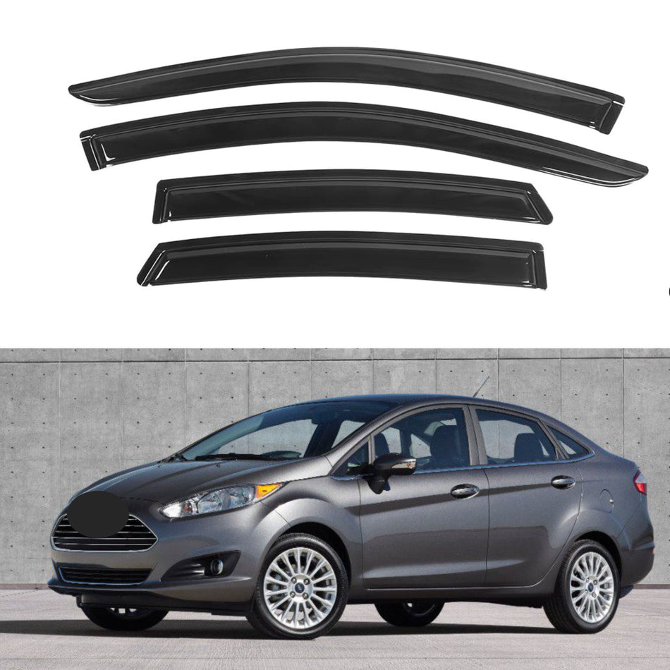 Window Visors for Ford Fiesta Sedan 2009-2019 & Ford Fiesta Hatchback 2009-2019, 4-Piece