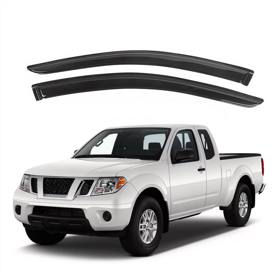 Window Visors for Nissan Frontier King Cab 2005-2020 & Nissan Navara King Cab 2005-2020, 2-Piece