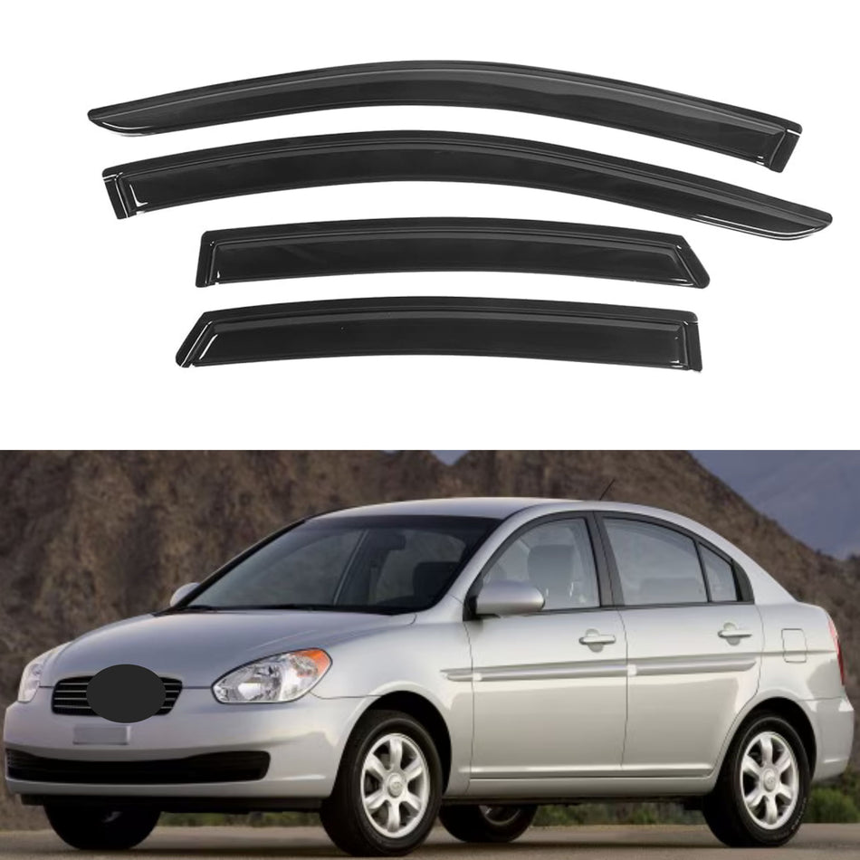 Window Visors for Hyundai Accent Sedan 2006-2010, 4-Piece