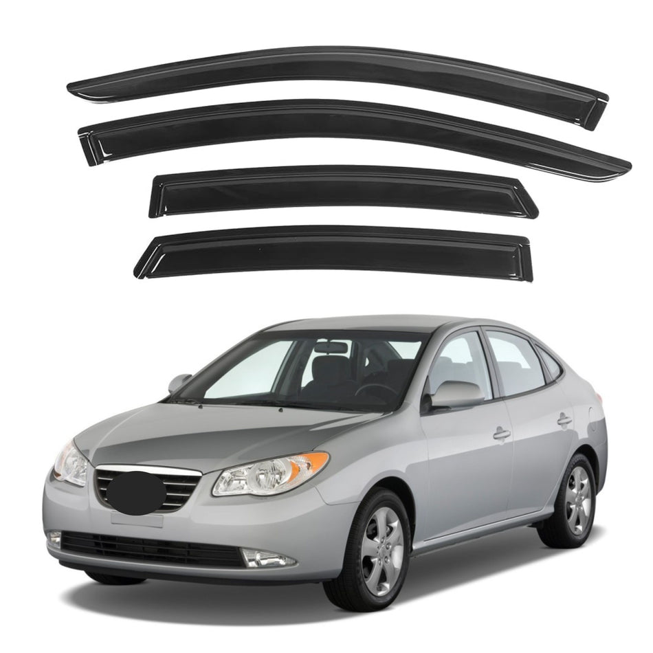 Window Visors for Hyundai Elantra Sedan 2007-2010 (Excludes Touring Models), 4-Piece