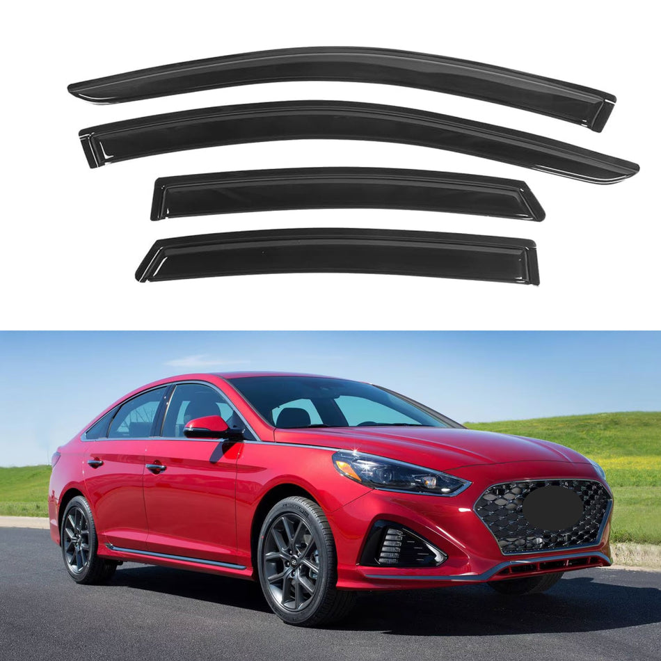 Window Visors for Hyundai Sonata 2015-2019 & Hyundai Sonata Hybrid 2017-2019, 4-Piece