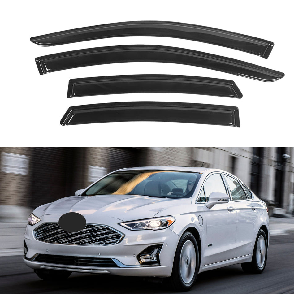 Side Window Deflectors for Ford Fusion 2013-2020, 4-Piece (Tape-On)