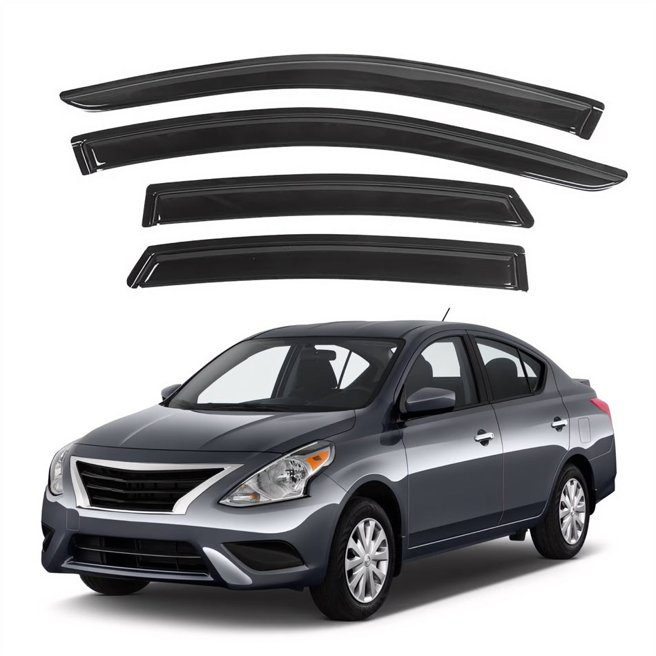 Window Visors for Nissan Versa Sedan 2012-2019 (Excludes Hatchback), 4-Piece