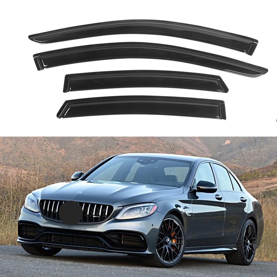 Window Visors for Mercedes-Benz C-Class Sedan 2015-2021 (C300 C450 C43 C63), 4-Piece