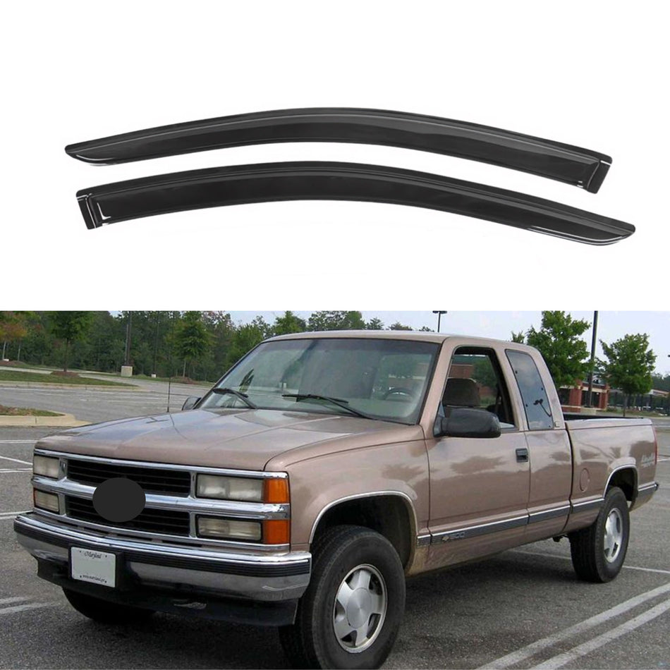 Window Visors for Chevrolet C/K1500 C/K2500 K3500 Extended Cab 1988-1999 & GMC C/K1500 C/K2500 K3500 Extended Cab 1988-1999, 2-Piece