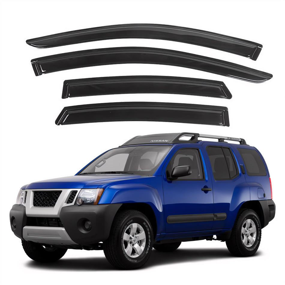 Window Visors for Nissan Xterra 2005-2016, 4-Piece