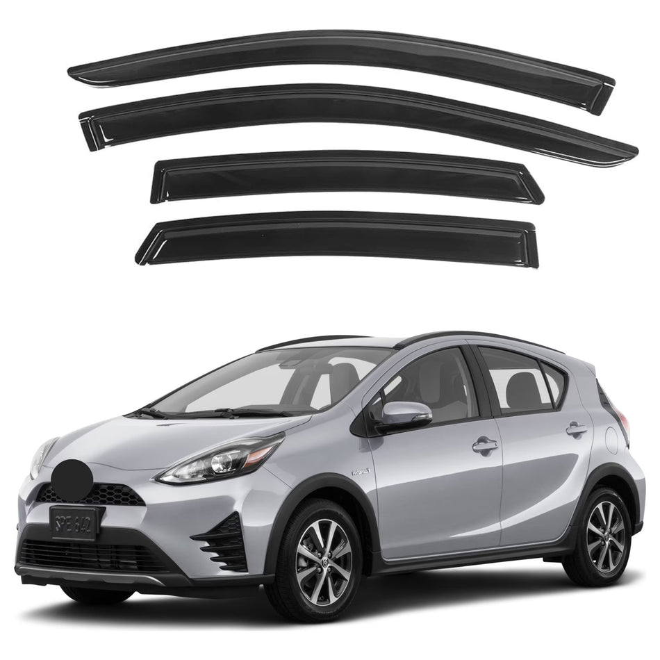 Window Visors for Toyota Prius C 2012-2019, 4-Piece