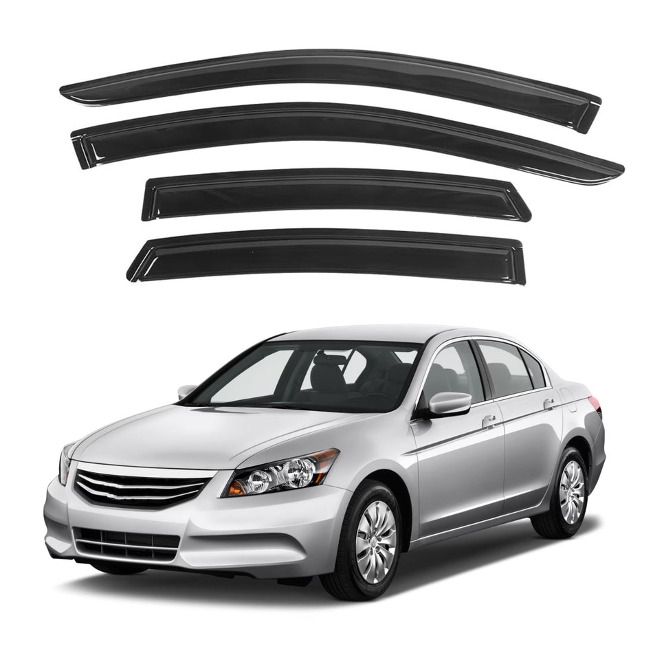 Side Window Deflectors for Honda Accord Sedan 2008-2012, 4-Piece