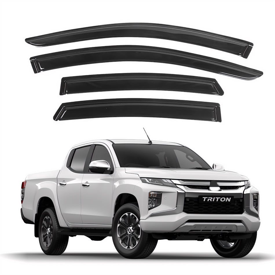 Window Visors for Mitsubishi L200 Double Cab 2015-2023 & Mitsubishi Triton Double Cab 2015-2023, 4-Piece