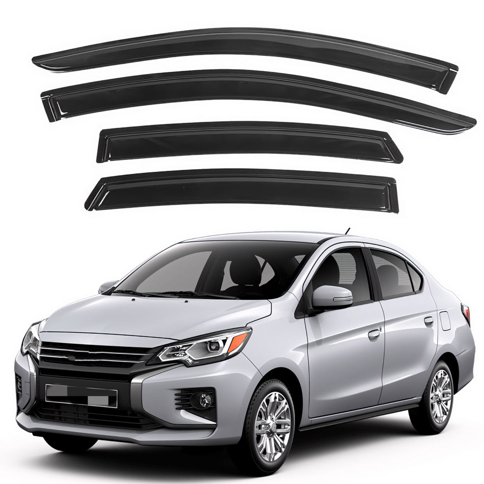 Window Visors for Mitsubishi Mirage Sedan 2014-2022, 4-Piece