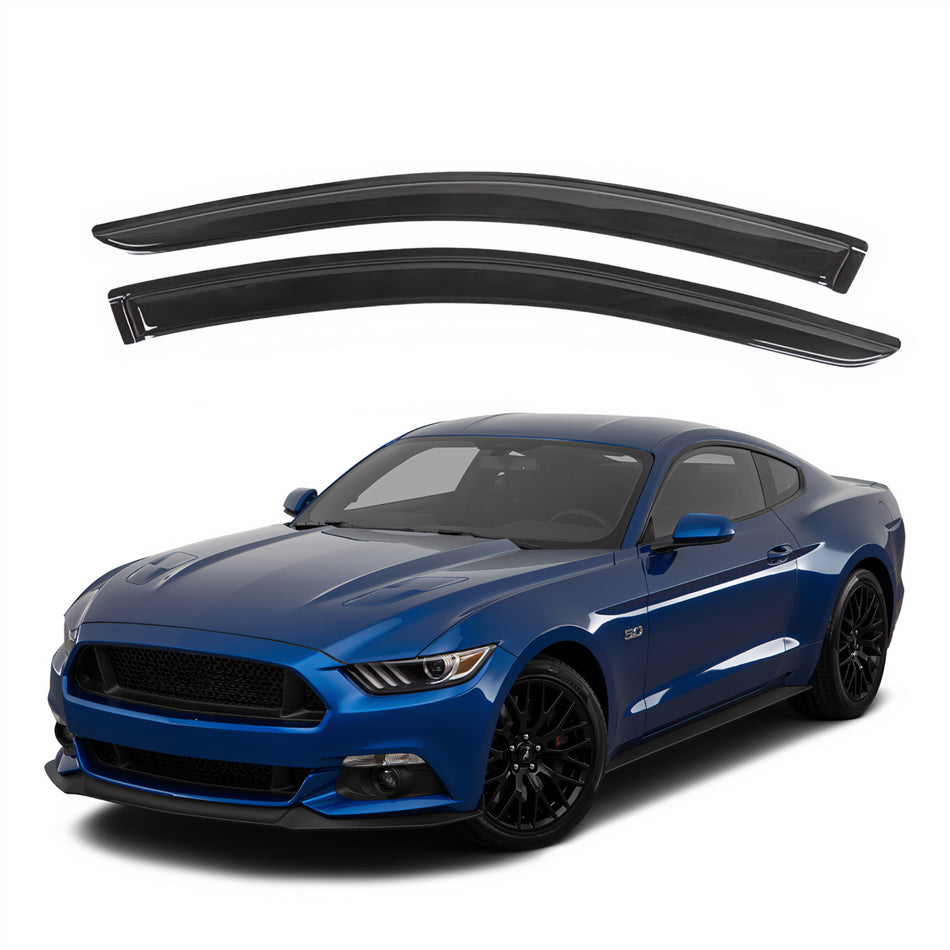 Side Window Deflectors for Ford Mustang Coupe 2015-2023, 2-Piece