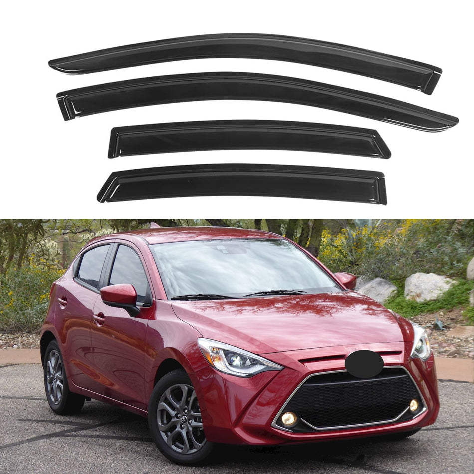 Window Visors for Toyota Yaris iA Hatchback 2016-2020 & Toyota Scion iA Hatchback 2016-2020, 4-Piece