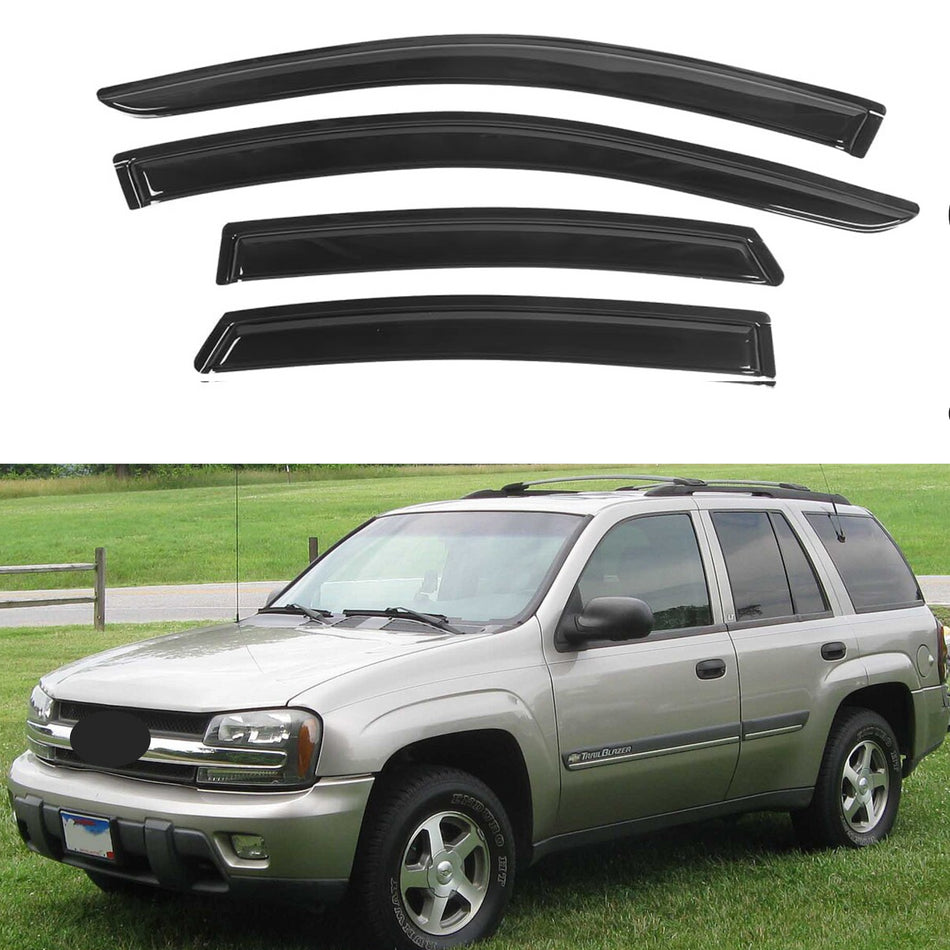 Side Window Deflectors for Chevrolet Trailblazer 2002-2009 & Trailblazer SS 2002-2009, 4-Piece