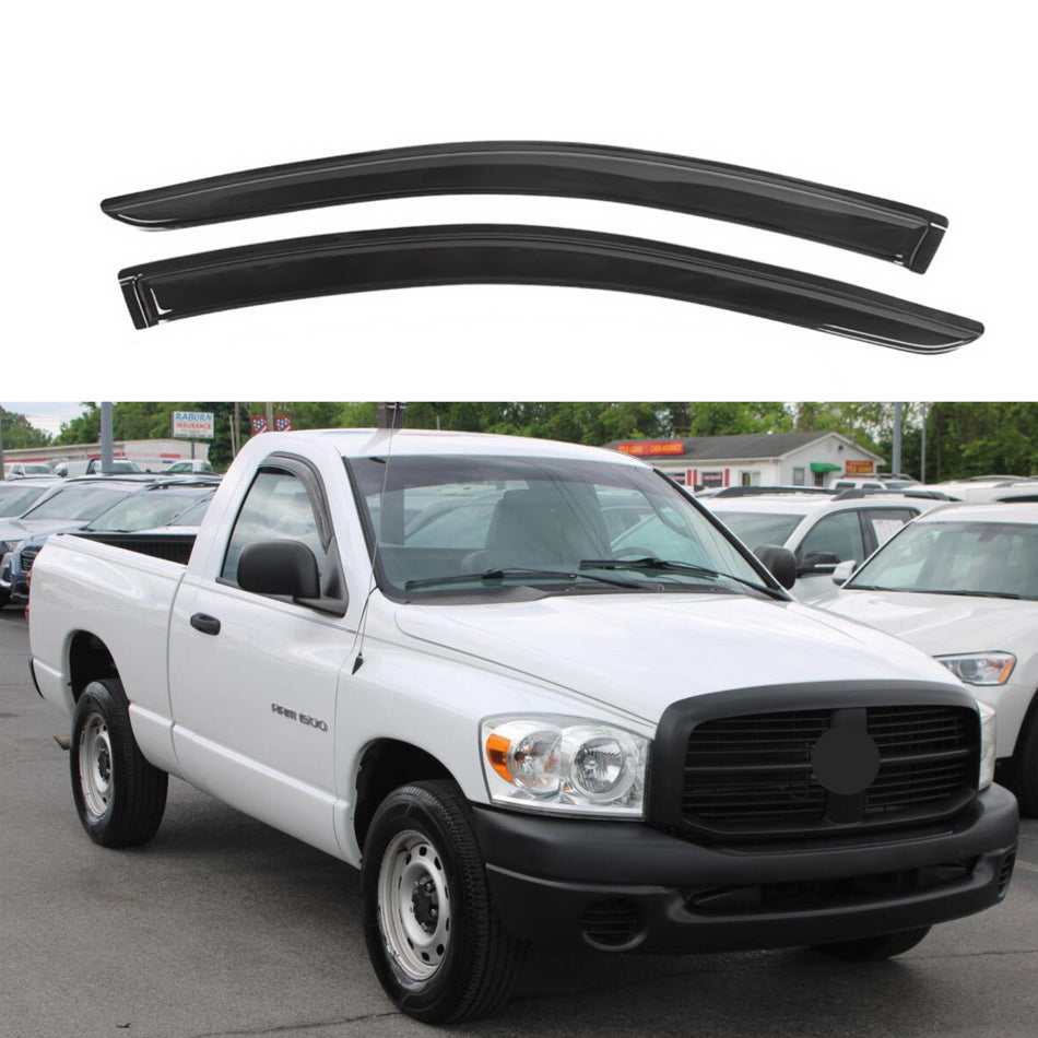 Window Visors for Dodge Ram 1500 Regular Cab 2002-2008 & Dodge Ram 2500 3500 Regular Cab 2003-2009, 2-Piece