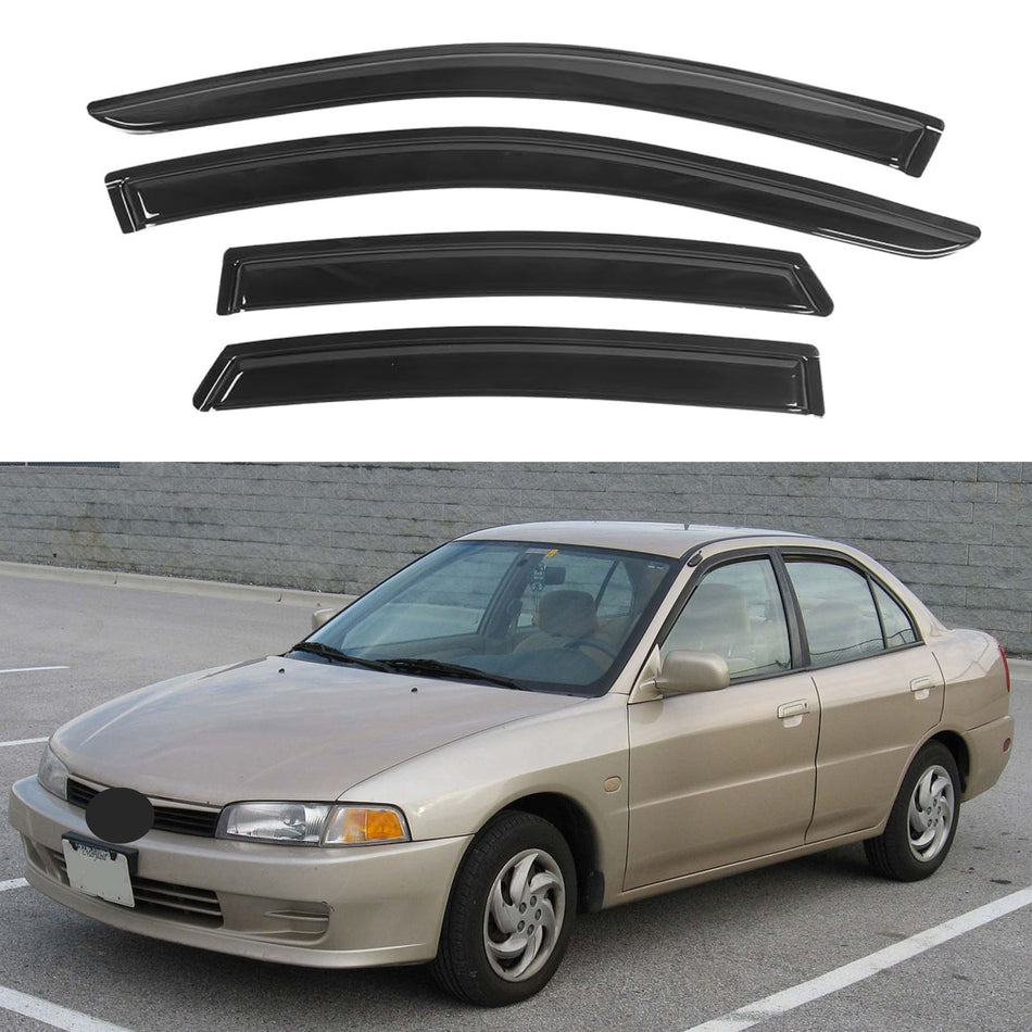 Window Visors for Mitsubishi Mirage Sedan 1997-2001, 4-Piece