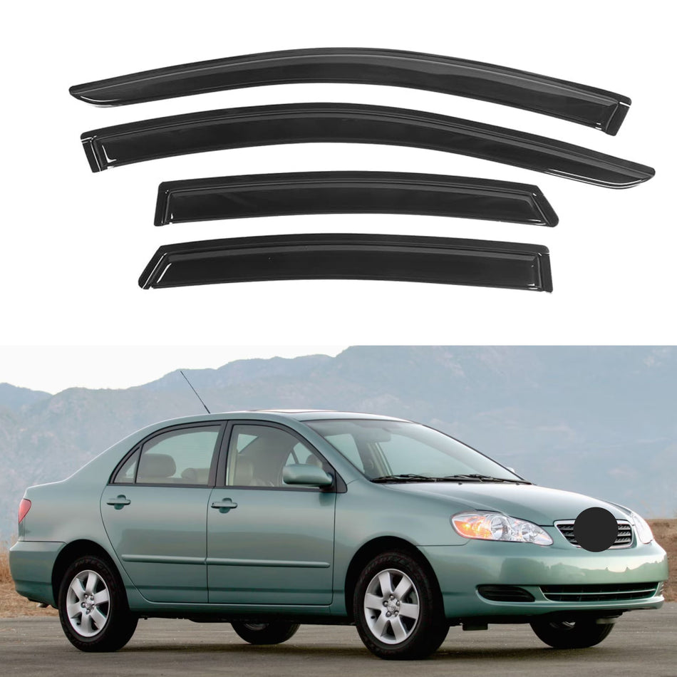 Window Visors for Toyota Corolla Sedan 2003-2008, 4-Piece