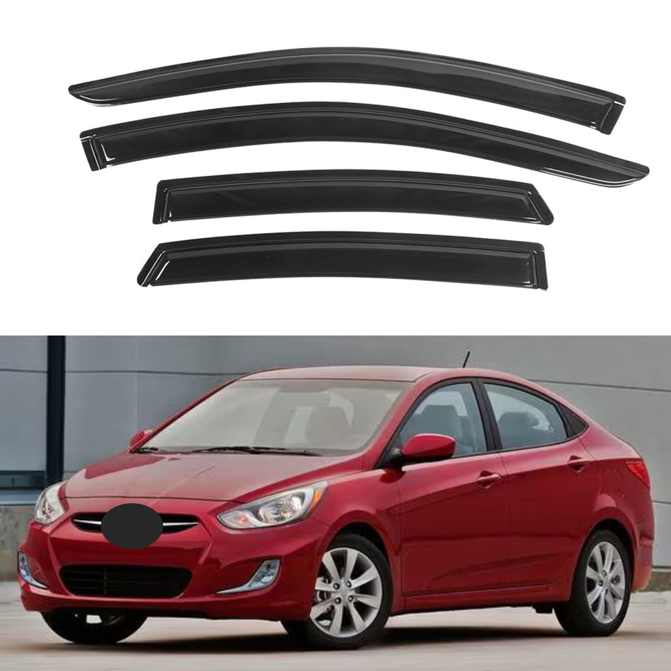 Window Visors for Hyundai Accent 2012-2017, 4-Piece