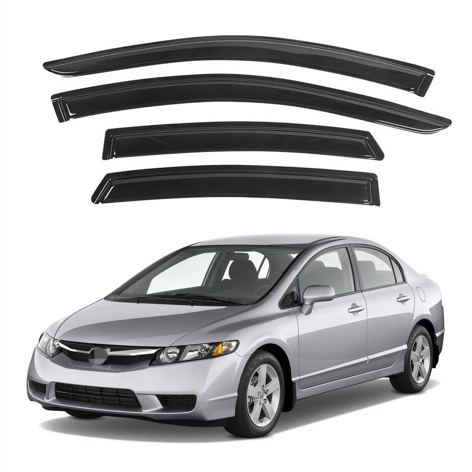 Window Visors for Honda Civic Sedan 2006-2011, 4-Piece