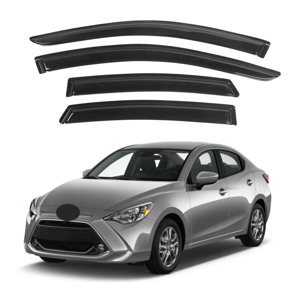 Window Visors for Toyota Yaris iA Sedan 2016-2020 & Toyota Scion iA Sedan 2016-2020, 4-Piece