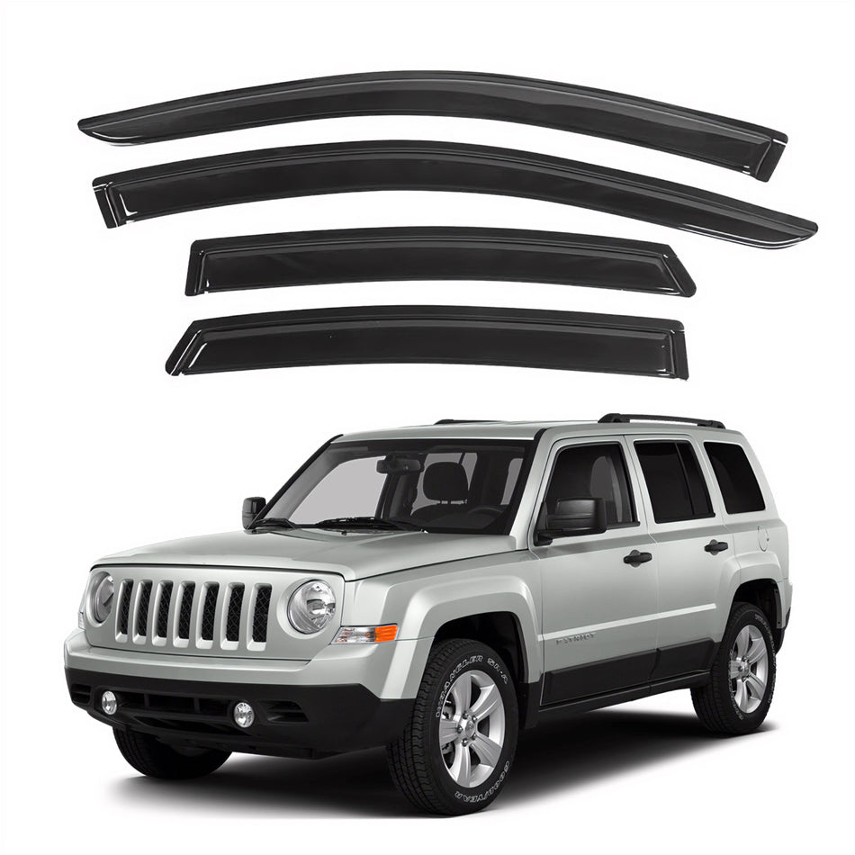 Window Visors for Jeep Patriot 2007-2018, 4-Piece